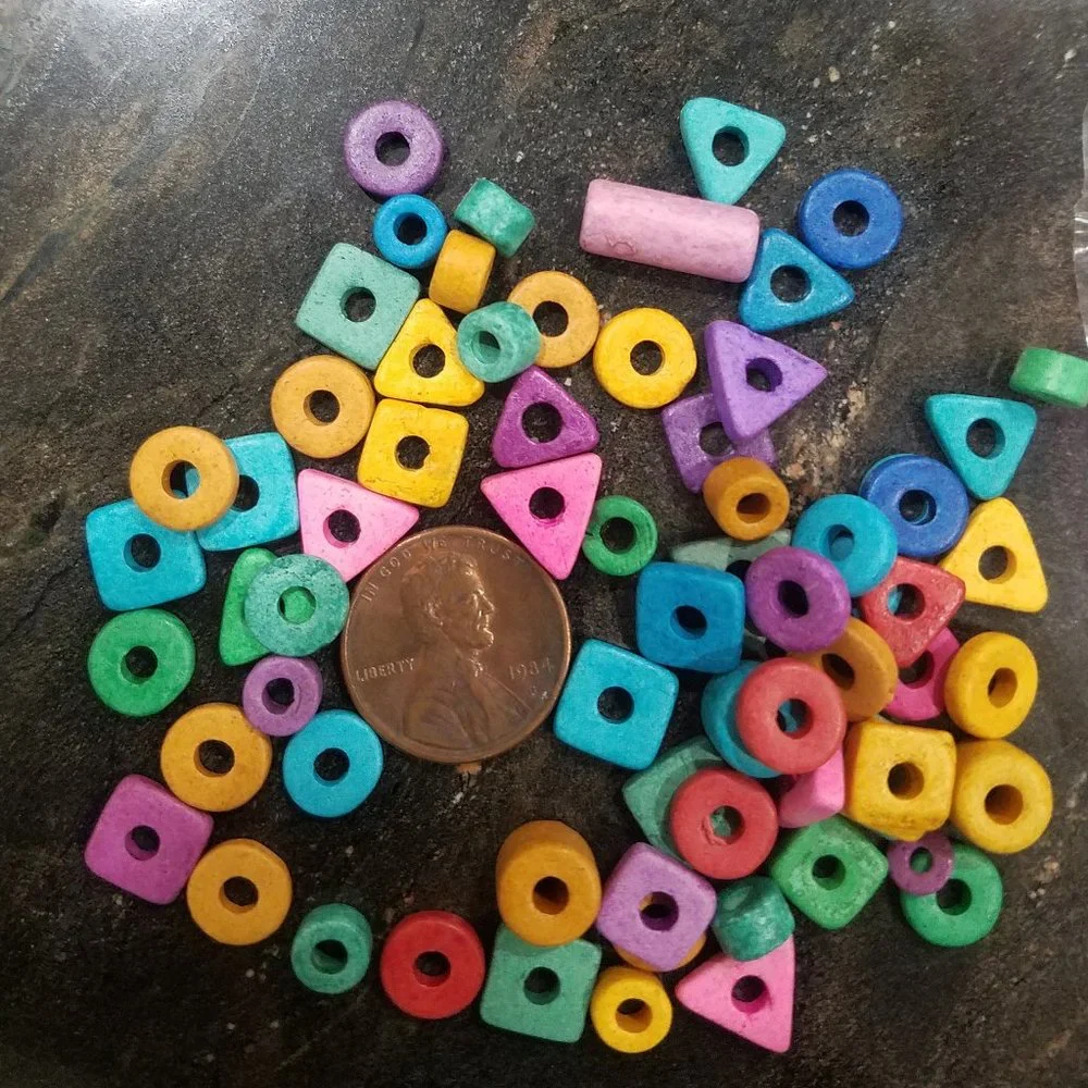 240 Greek Ceramic BEADS Mixed Colors & Shapes NEW bundle set lot over 45g